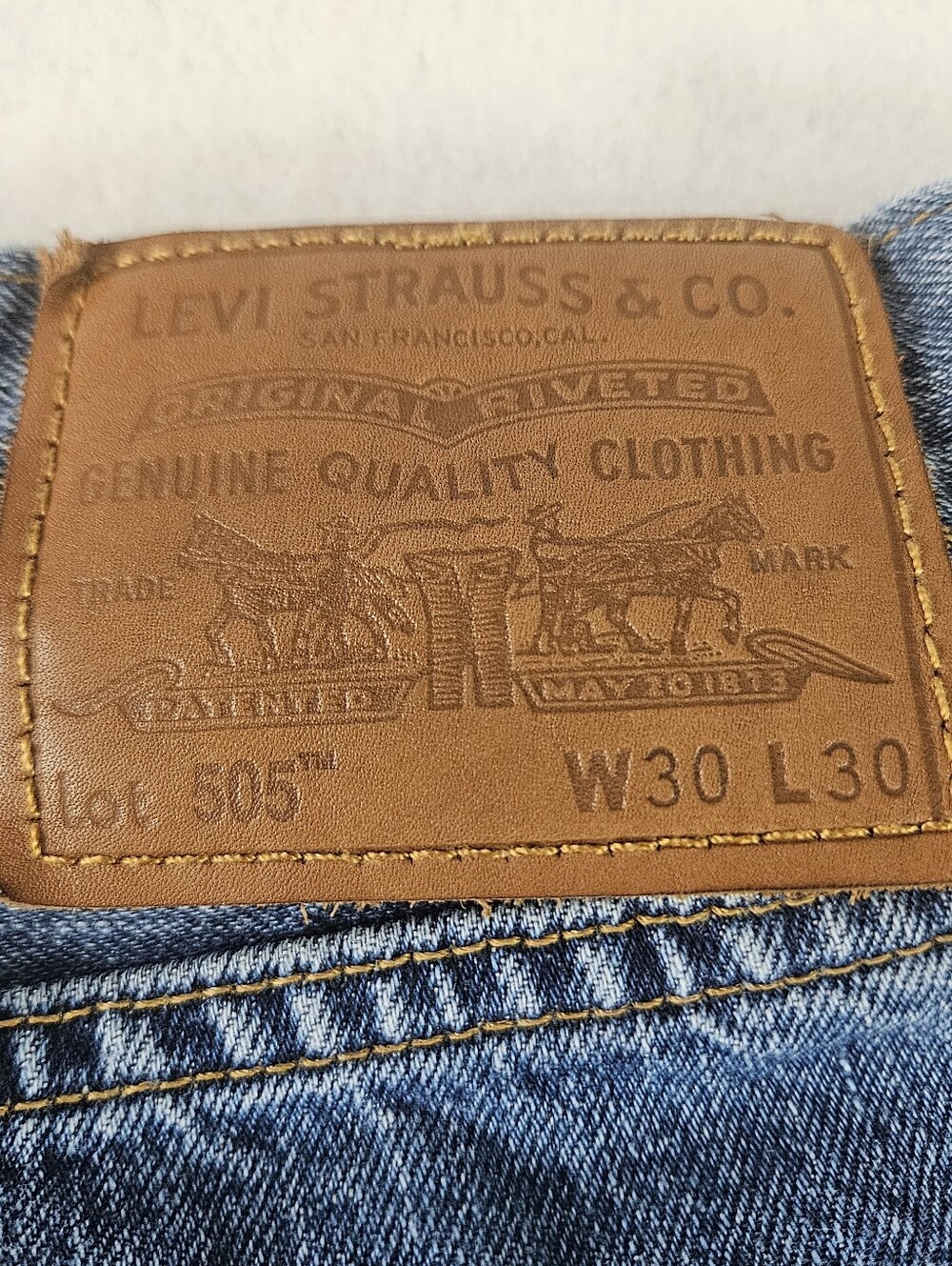 Levi’s Lot 505 Big E Premium Men's Denim Jeans 30x30 Straight Leg Blue - Picture 8 of 12